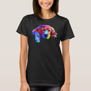 Camiseta Ouro Retriever Cachorro Aquarela Rosto Engraçado