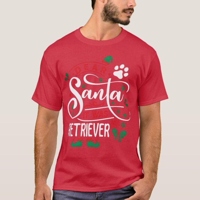 Camiseta Ouro Retriever Cachorro Cachorro de Natal Batata f (Frente)