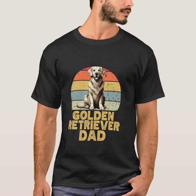 Camiseta Ouro Retriever Cachorro Pai Engraçado Retro Meus C (Frente)