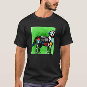 Camiseta Ouro Retriever Cão Açúcar Crânio Calavera Dia De L