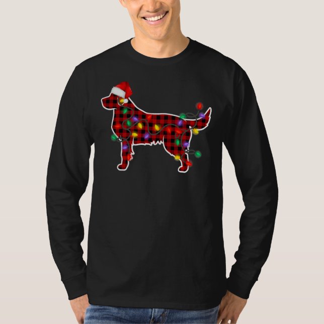 Camiseta Ouro Retriever Cog Santa Hat (Frente)