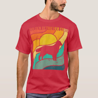 Camiseta Ouro Retriever Corgi Vintage Sunset Mãe Pai -120