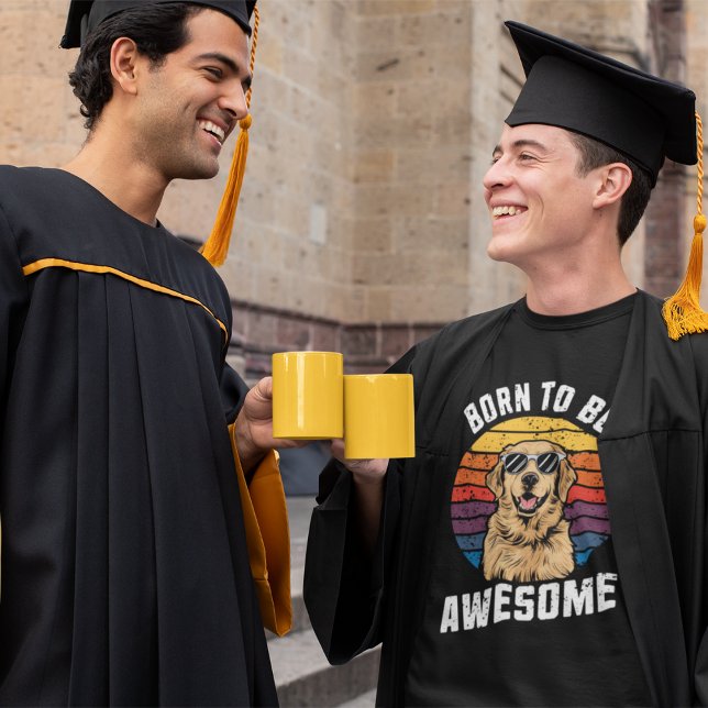 Camiseta Ouro Retriever De Cachorro Nascer Para Retro Sunse (Criador carregado)