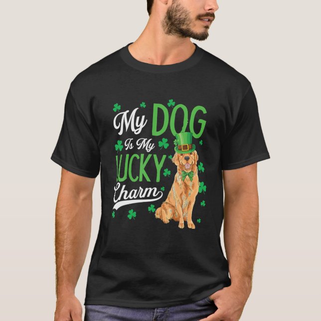 Camiseta Ouro Retriever Dia de São Patrício Engraçado Lover (Frente)