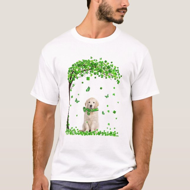 Camiseta Ouro Retriever Dia de São Patrício Lover Irish Sha (Frente)