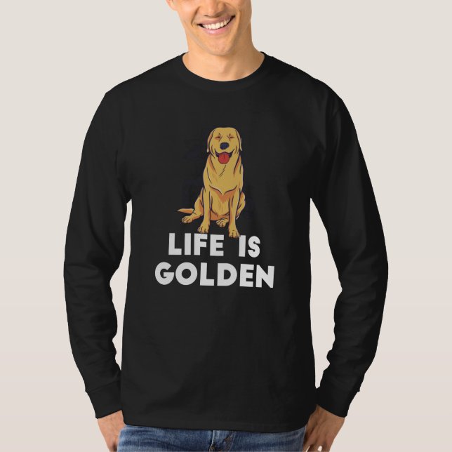 Camiseta Ouro Retriever Dog - A Vida É Ouro (Frente)