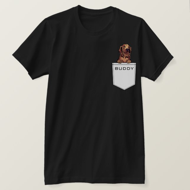 Camiseta Ouro Retriever Dog Carregar Seu Nome De Pet Person (Frente do Design)