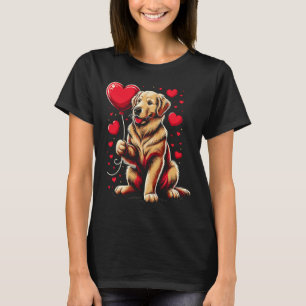Camiseta Ouro Retriever Dog Dia de os namorados Proprietári