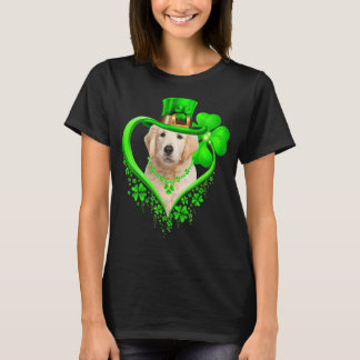 Camiseta Ouro Retriever Dog Dia de São Patrício sobre Irish