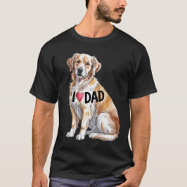 Camiseta Ouro Retriever Dog I Love Pai