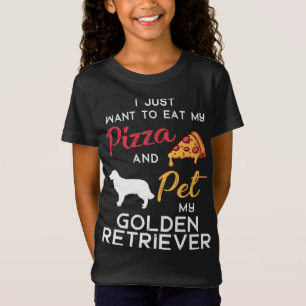 Camiseta Ouro Retriever Dog Pizza proprietário Xmas Birthd
