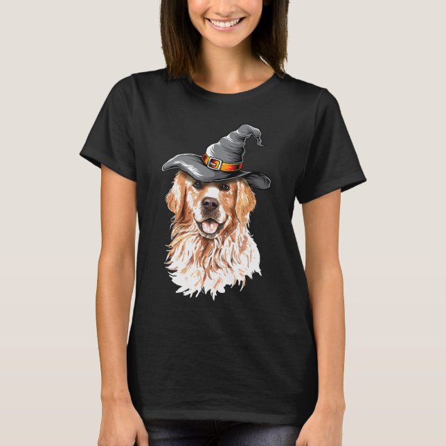 Camiseta Ouro Retriever Halloween Costumes Dog (Frente)