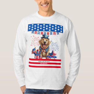 Camiseta Ouro Retriever Happy 4 De Julho Independência Dos