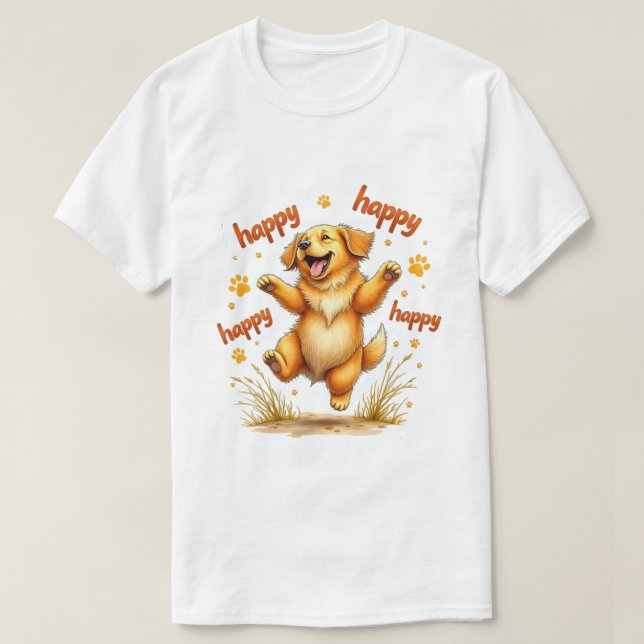 Camiseta Ouro Retriever "Happy Ouro Retriever" (Frente do Design)