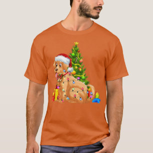 Camiseta Ouro Retriever Luzes de Natal Cachorro Xmas H