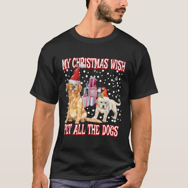 Camiseta Ouro Retriever Meu Desejo De Natal - Pet All D (Frente)