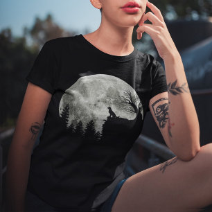 Camiseta Ouro Retriever Na Lua De Halloween Spooky Na Monta