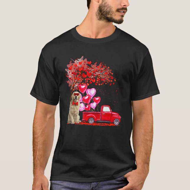 Camiseta Ouro Retriever Óculos Solares Tru Pickup Árvore de (Frente)