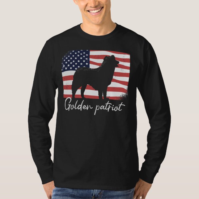Camiseta Ouro Retriever Ouro No Patriot Ameri (Frente)