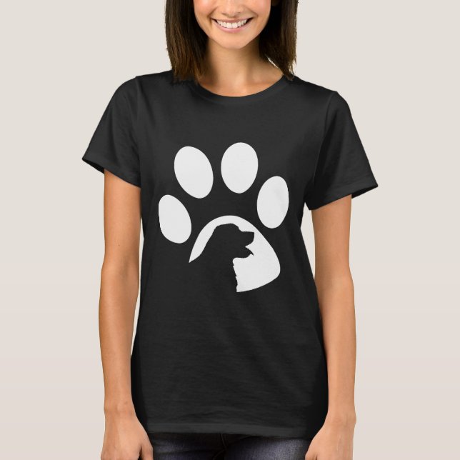 Camiseta Ouro Retriever Paw Silhouter (Frente)