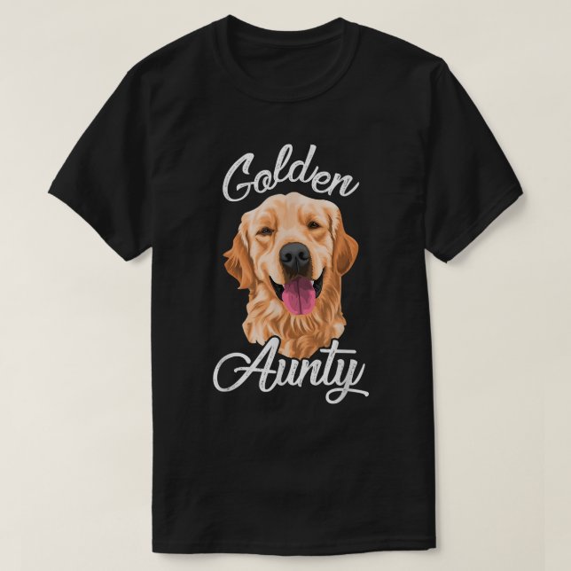 Camiseta Ouro Retriever tia para Mulheres Cão-Mãe Pet  (Frente do Design)