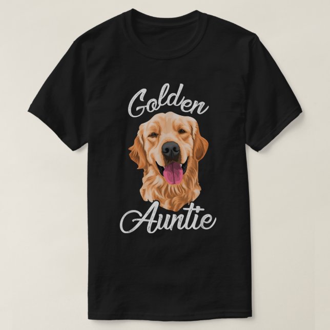 Camiseta Ouro Retriever Tia para Mulheres Cão-Mãe Pet  (Frente do Design)