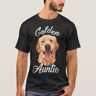 Camiseta Ouro Retriever Tia para Mulheres Cão-Mãe Pet 