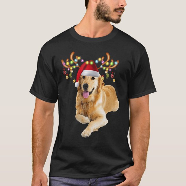 Camiseta Ouro Retriever Ugly Xmas Sweater Cachorro (Frente)