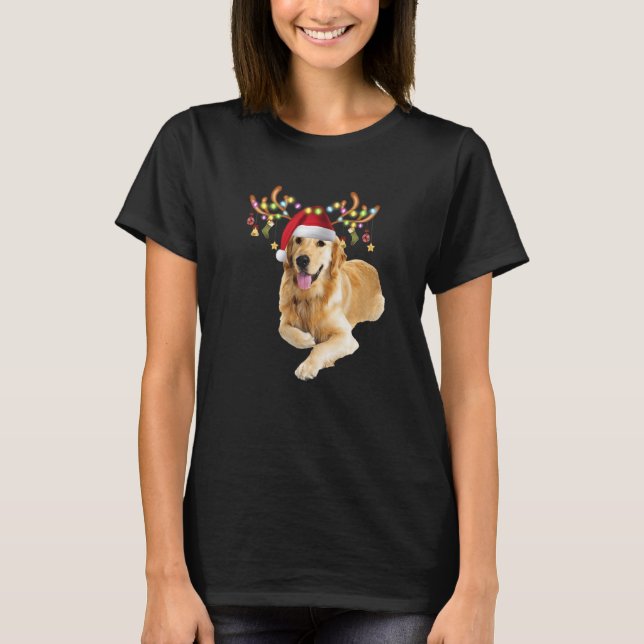 Camiseta Ouro Retriever Ugly Xmas Sweater Cachorro (Frente)
