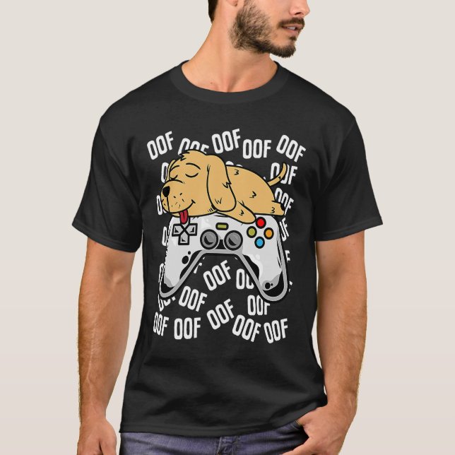 Camiseta Ouro Retriever Vídeo Jogo Noob Oof Kids Gi (Frente)
