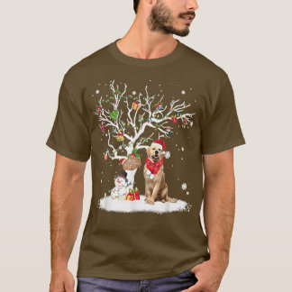 Camiseta Ouro Retriever Winter Snow Tree Cachorro Natal Wi