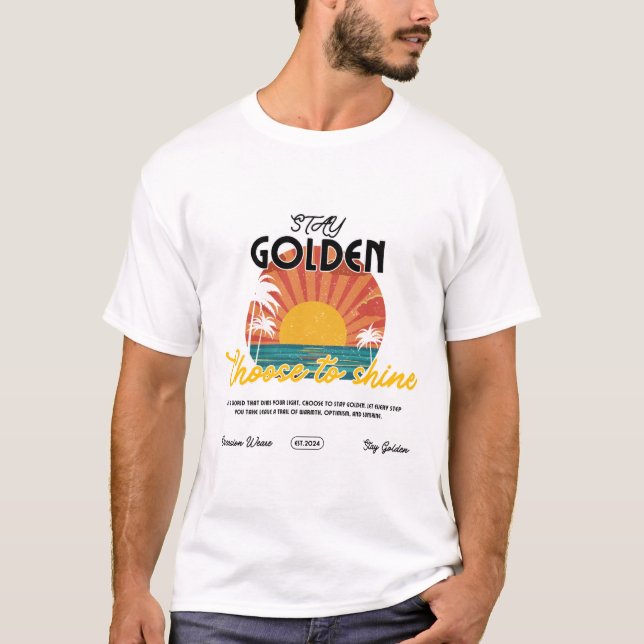 Camiseta Ouro Retrovisor Sun - Cotação Motivacional (Frente)