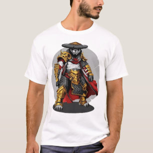 Camiseta Ouro Samurai Panda: Guerreiro da Elegância