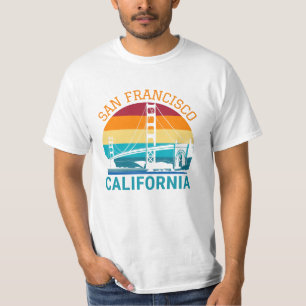 Camiseta Ouro San Francisco Gate Bridge Gift Califórnia