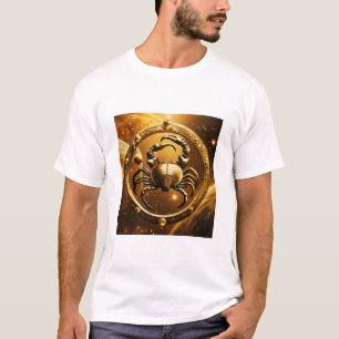 Camiseta "Ouro Scorpio Cosmos: Tee Planetária"