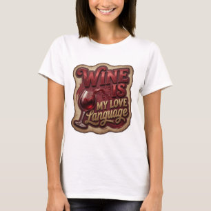 Camiseta Ouro Snappy O VINHO É MINHA LINGUAGEM DO AMOR