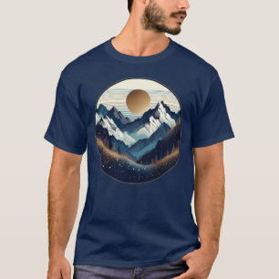 Camiseta Ouro Sol Sobre Picos De Montanha