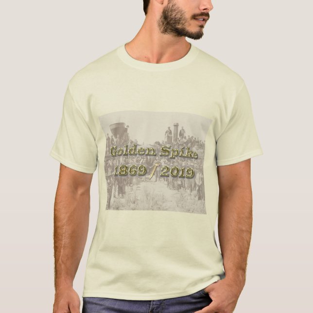 Camiseta Ouro Spike Sesquincent Transcontinental Railroad (Frente)