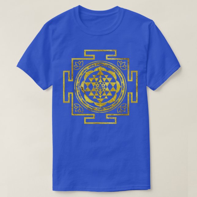 Camiseta Ouro Sri Yantra Sri Chakra (Frente do Design)