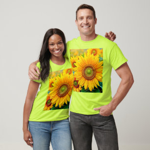 Camiseta Ouro Sunflower Field Serenity Design