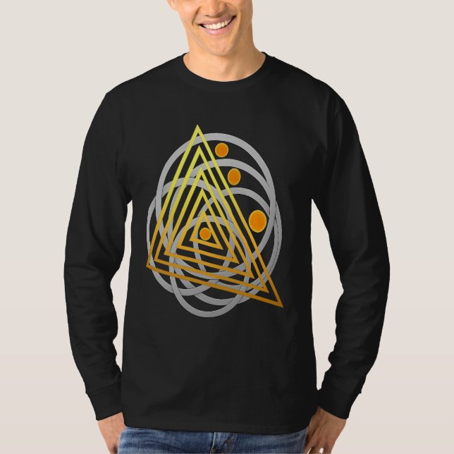 Camiseta Ouro Suns e Geometria Silver - Abstrato Cósmico Ap (Frente)