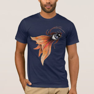Camiseta Ouro Surreal Goldfish Fantasy Arte Original