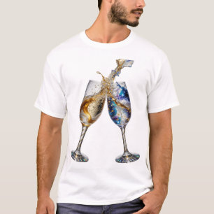 Camiseta Ouro Tendência BRINDE À BOA SAÚDE Impressão