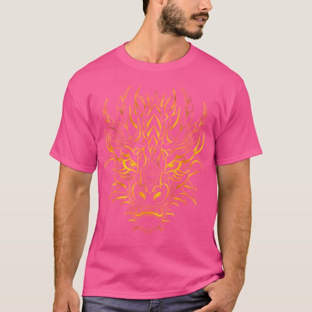 Camiseta Ouro tradicional Mães de dragões da cultura chines (Frente)
