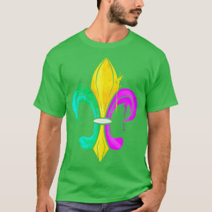 Camiseta Ouro Verde e Fleur De Lis Roxo