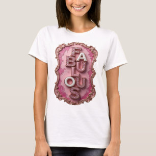 Camiseta Ouro Vibrante FABULOSO Design de Slogan