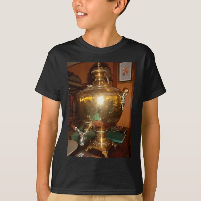 Camiseta Ouro Vintage Tea Pote Wall Art & Impressão (Frente)