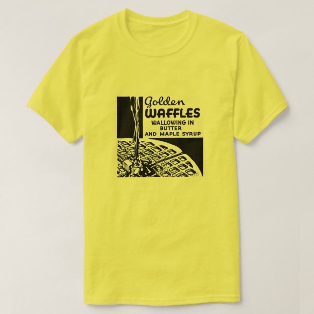 Camiseta Ouro Waffles Restaurante com Nome (Frente do Design)