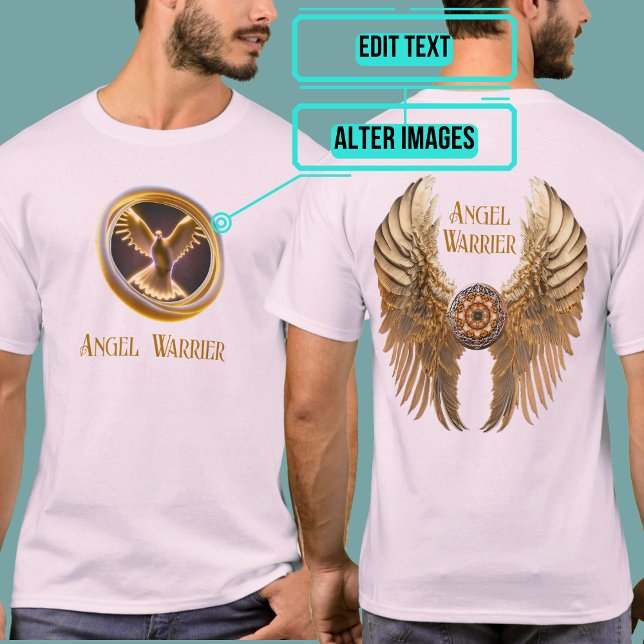 Camiseta Ouro Warrier Angel Wings Rosa (Be an inspiration to those around you with an "angelic" presence.)