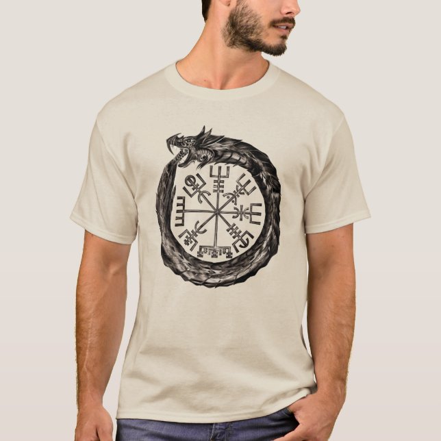 Camiseta Ouroboros com Vegvisir (Frente)